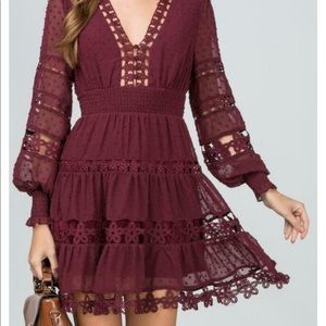 Maroon Lace Dress NWT